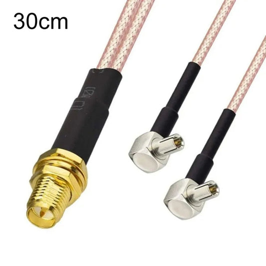 RP-SMA Female To 2 TS9 R WiFi Antenna Extension Cable RG316 Extension Adapter Cable(30cm) - Connectors by buy2fix | Online Shopping UK | buy2fix