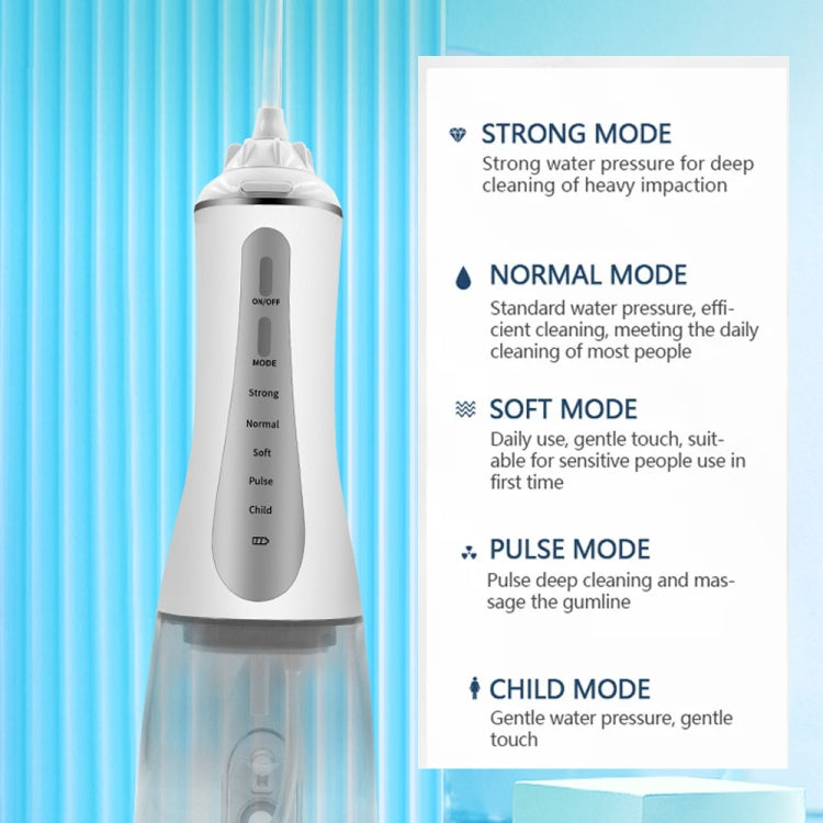 350ML Water Tank Oral Irrigator Rechargeable 5 Gear Adustable Water Flosser, Spec: Black +Gray Tank - Oral Irrigators by buy2fix | Online Shopping UK | buy2fix