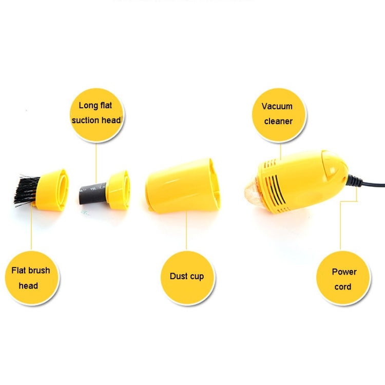 Mini USB Interface Keyboard Cleaning Brush Portable Computer Dust Remover(Yellow) - Mini Vacuum Cleaner by buy2fix | Online Shopping UK | buy2fix