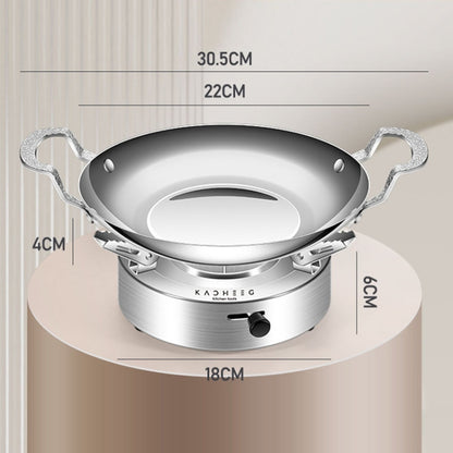 Kacheeg Stainless Steel Alcohol Dry Cooker Single Person Small Stove Boiler, Diameter: 22cm(Pot+Alcohol Stove) - Soup & Stock Pots by Kacheeg | Online Shopping UK | buy2fix