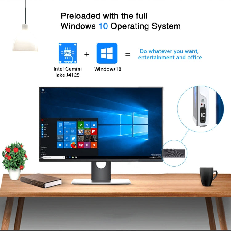 T6 Pro 6+128GB Intel Gemini Lake J4125 Mini PC With Windows 10 Operating System, Spec: US Plug - Windows Mini PCs by buy2fix | Online Shopping UK | buy2fix