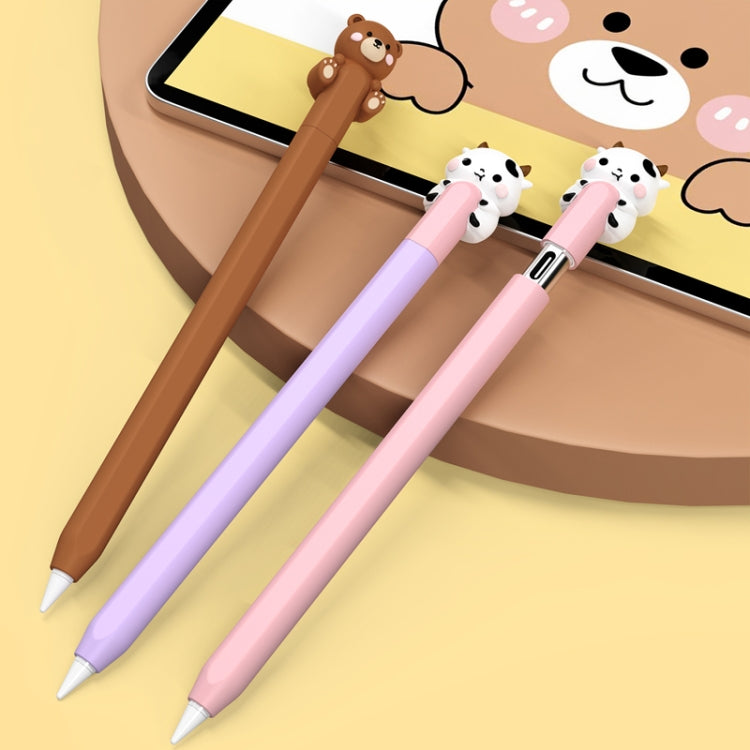 For Apple Pencil (USB-C) AhaStyle PT129-3 Stylus Cover Silicone Cartoon Protective Case, Style: Pink Cow - Pencil Accessories by AhaStyle | Online Shopping UK | buy2fix