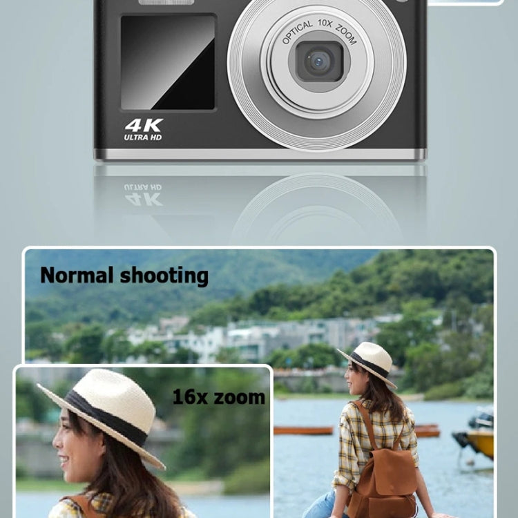 4K HD Optical Zoom Digital Camera 60MP Dual Screen Selfie Camera, No Memory(White) - Video Cameras by buy2fix | Online Shopping UK | buy2fix