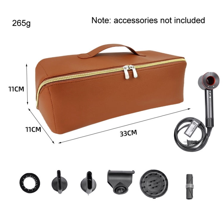 For Dyson Hair Dryer Curling Wand Portable Storage Bag, Color: Brown+Gold Zipper - Dyson Accessories by buy2fix | Online Shopping UK | buy2fix