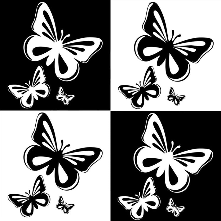 3pcs /Set Butterfly Hollow Car Scratch Decorative Fuel Tank Cap Sticker(Reflective White) - Decorative Sticker by buy2fix | Online Shopping UK | buy2fix