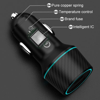 QIAKEY Dual Fast Charging Charger One To Two Cigarette Lighter, Size: TH219 48W(Black) - Car Charger by QIAKEY | Online Shopping UK | buy2fix