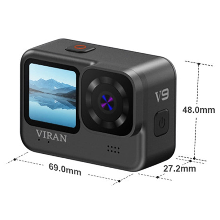 VIRAN V9 4K Dual Color Screen Diving Anti-Shake Action Camera Outdoor Cycling Travel Recorder(Square) - Other Camera by VIRAN | Online Shopping UK | buy2fix