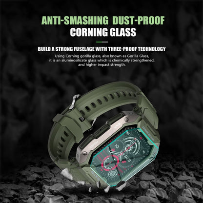 C20Plus 1.81-inch Health Monitoring Waterproof Bluetooth Call Smart Watch, Color: Camouflage Green - Smart Watches by buy2fix | Online Shopping UK | buy2fix