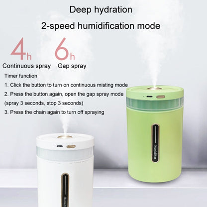 1L Home Humidifier Large Capacity Desk Aroma Mute Ambient Light Humidifier Charging Model(Green) - Air Purifiers & Accessories by buy2fix | Online Shopping UK | buy2fix