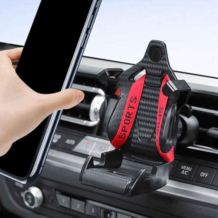 Car Gravity Air Outlet Navigation Mobile Phone Holder(Red Ribbon) - Car Holders by buy2fix | Online Shopping UK | buy2fix