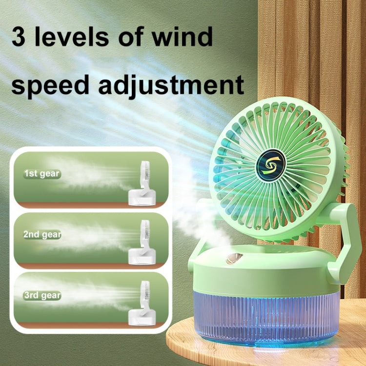 USB Charging Folding Desktop Spray Humidification Fan with Night Light(White) - Electric Fans by buy2fix | Online Shopping UK | buy2fix