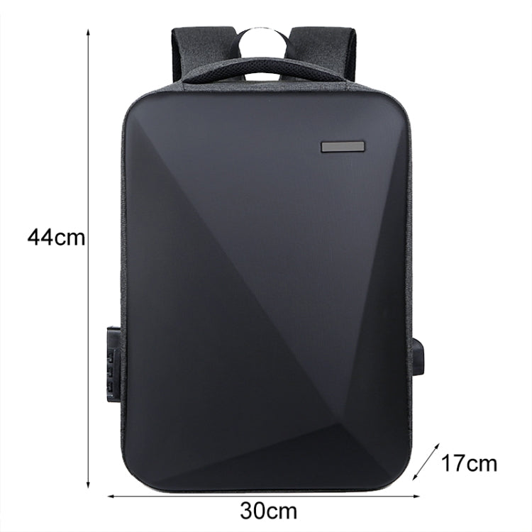 16 inch Large Capacity Password Lock Anti-Theft Laptop Backpack With USB Port(Black) - Backpack by buy2fix | Online Shopping UK | buy2fix