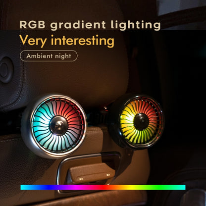 FE052 RGB Color Light USB Plug-in Clip-on Car Rear Seat Headrest Fan(Black) - Heating & Fans by buy2fix | Online Shopping UK | buy2fix