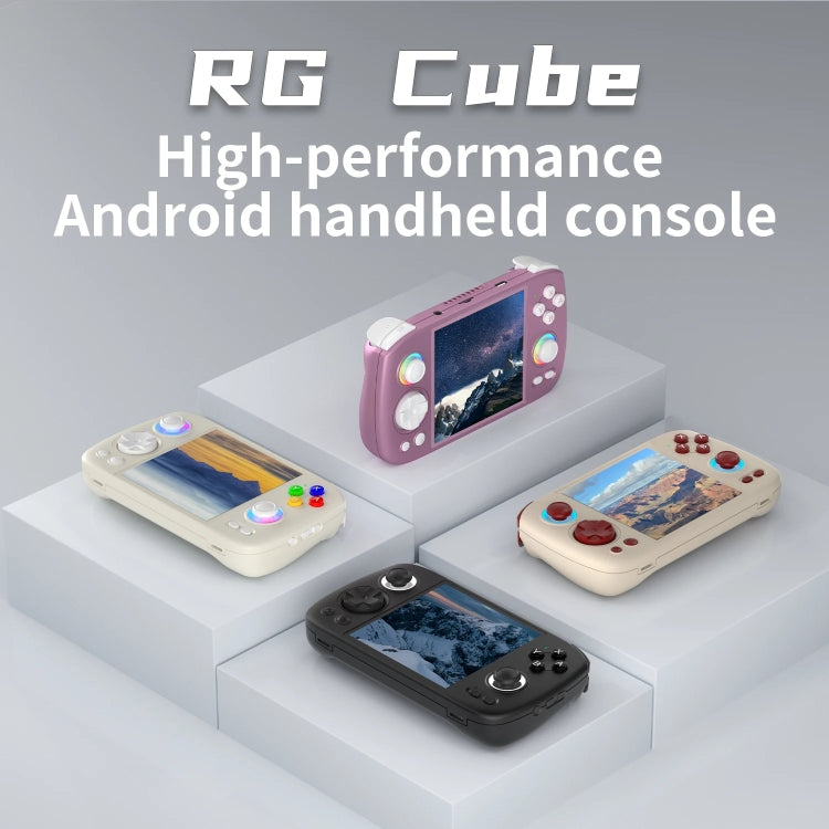 ANBERNIC RG Cube Retro Handheld Game Console With 3.95 Inch Screen T820 CPU Android 13 RGB Light With 128G TF Card(Beige) - Pocket Console by ANBERNIC | Online Shopping UK | buy2fix