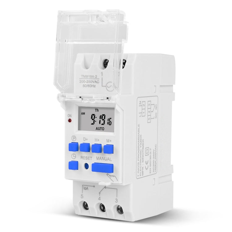 SINOTIMER TM919AK 85-265V AC 16A Din Rail Mount Digital Timer Switch Microcomputer Weekly Programmable Time Relay Control - Switch by SINOTIMER | Online Shopping UK | buy2fix