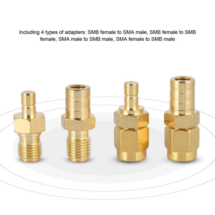4 In 1 SMA-SMB RF Adaptor All Copper Gold Plated High Frequency Adaptor - Connectors by buy2fix | Online Shopping UK | buy2fix