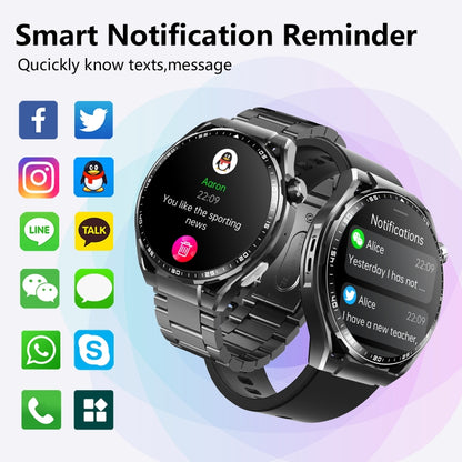 F200 Smart Health Watch ECG Electrocardiogram Blood Sugar Monitoring 1.55 Inch Round Screen, Color: Black Leather - Smart Watches by buy2fix | Online Shopping UK | buy2fix