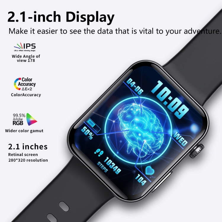 F300  2.1-Inch Screen Smart Watch Supports Bluetooth Calls/ECG/Blood Composition Analysis/50+ Sports Modes, Color: Black 3-Beads Steel - Smart Watches by buy2fix | Online Shopping UK | buy2fix