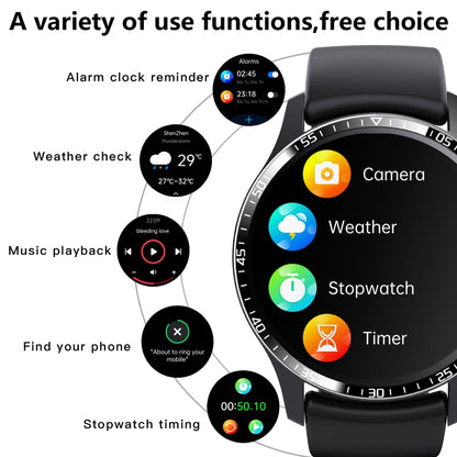 F207 Smart Watch 1.35-Inch Narrow Edge Screen Supports Bluetooth Calls / 24H Health Monitoring / 150+ Sports Modes, Color: Black Brown Leather - Smart Watches by buy2fix | Online Shopping UK | buy2fix