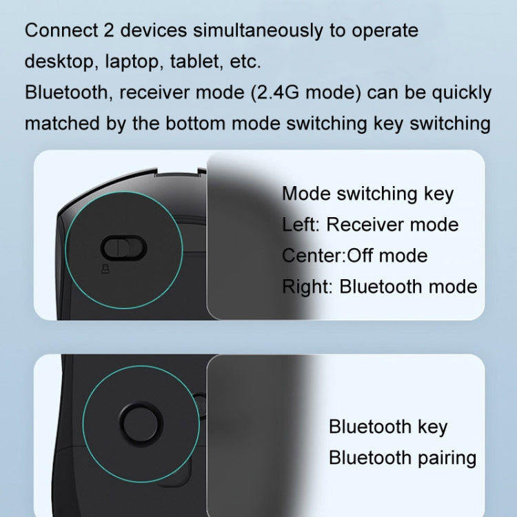 Rapoo M350G Bluetooth/2.4G Wireless Mouse Office Desktop Laptop Mute Mouse(Dark Gray) - Wireless Mice by Rapoo | Online Shopping UK | buy2fix