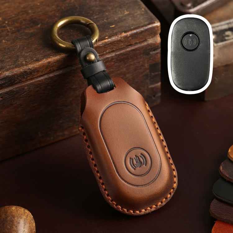 For Sanyang Hallmo Motorcycle Remote Key Protective Case(Brown) - Car Key Cases by Hallmo | Online Shopping UK | buy2fix