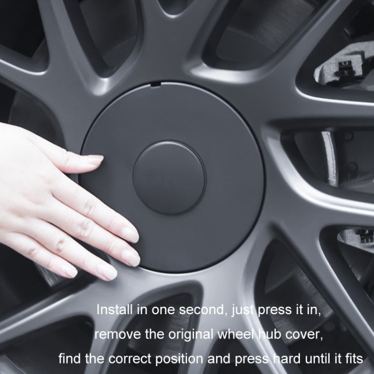 For 2024 Tesla Model 3 4pcs /Set Wheel Center Cover Modification Accessories(Matte Black) - Wheels Tires & Parts by buy2fix | Online Shopping UK | buy2fix