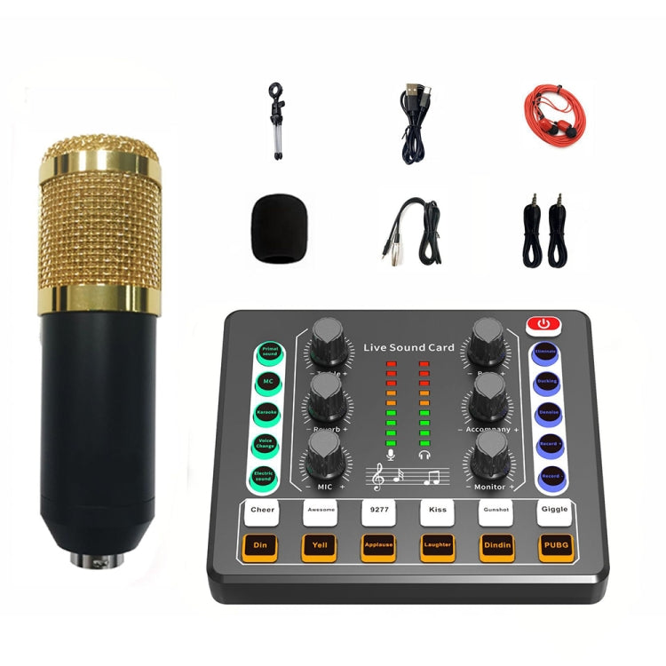 M8 Recording And Singing Live Bluetooth Sound Card Set, Color: Gold Tripod - Live Sound Effects Processors by buy2fix | Online Shopping UK | buy2fix