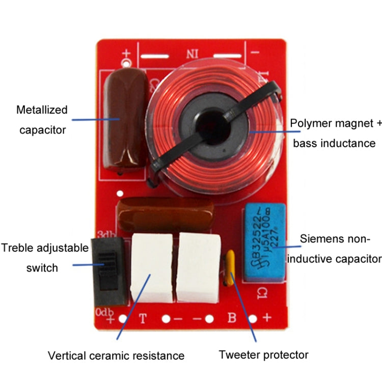 D222A High And Low 2-Way Audio Crossover Home Speaker Conversion Divider - Audio Crossover by buy2fix | Online Shopping UK | buy2fix