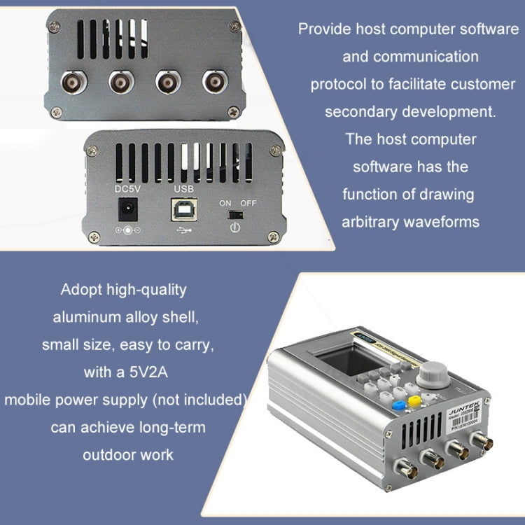 JUNTEK Programmable Dual-Channel DDS Function Arbitrary Waveform Signal Generator, Frequency: 30MHz(UK Plug) - Other Tester Tool by buy2fix | Online Shopping UK | buy2fix