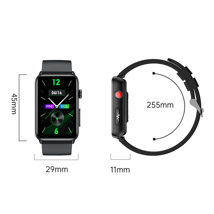 Smart Watch Ring ECG Temperature Heart Rate Blood Pressure Health Bluetooth Talking Watch, Color: Black Leather - Smart Wristbands by buy2fix | Online Shopping UK | buy2fix