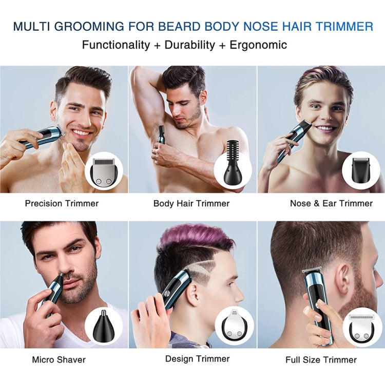 6 in 1 Men Waterproof Electric Hair Trimmer Kit Nose Trimmer, Mustache Trimmer Body Shaver 8988 - Hair Trimmer by buy2fix | Online Shopping UK | buy2fix