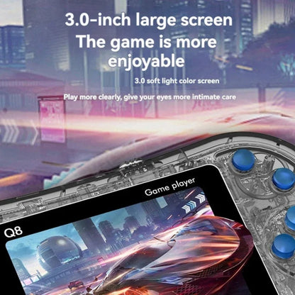 Q8 Handheld Game Console 3.0 Inch Screen Support TV Connection Built In 800 Games Doubles Transparent Purple - Pocket Console by buy2fix | Online Shopping UK | buy2fix