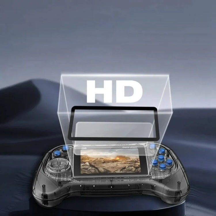 Q8 Handheld Game Console 3.0 Inch Screen Support TV Connection Built In 800 Games Singles Transparent Blue - Pocket Console by buy2fix | Online Shopping UK | buy2fix