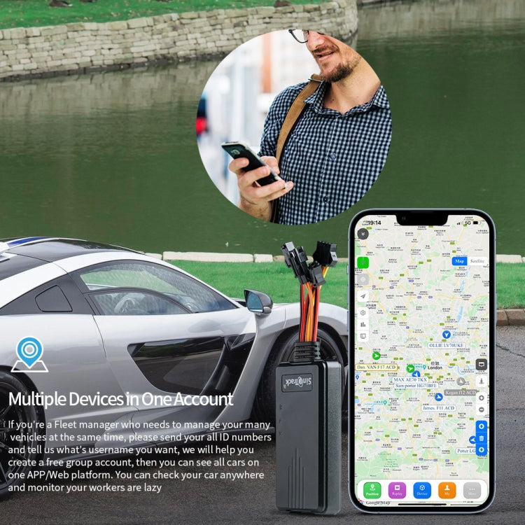 SinoTrack 4G 4-wire GPS Car-mounted Motorcycle Anti-theft Positioning Tracker, Specifications: With Power Cord - Car Tracker by SinoTrack | Online Shopping UK | buy2fix