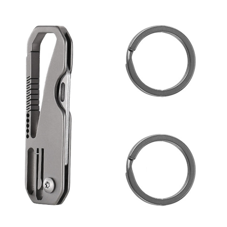 Multifunctional Titanium Keychain Outdoor Portable Defense Mini Folding Knife, Style: With 2 Titanium Ring - Key Rings by buy2fix | Online Shopping UK | buy2fix