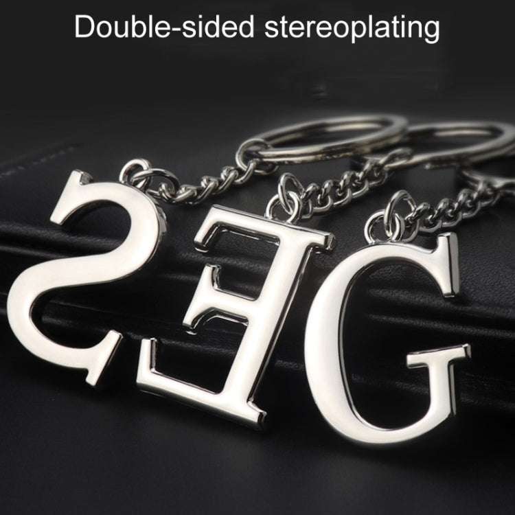 Double-Sided Three-Dimensional Plating Alphabet Keychain, Style: Z - Key Rings by buy2fix | Online Shopping UK | buy2fix