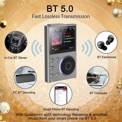 2.4 Inch HIFI Bluetooth Music Player DSD256 Mastering Sound Quality Walkman, Memory: 16GB+16GB(Black) - MP3 Player by buy2fix | Online Shopping UK | buy2fix