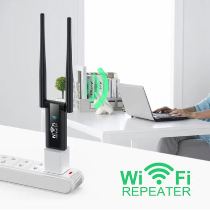 USB Powered WiFi Signal Amplifier Through Wall Wireless Router Extension(Black) - Broadband Amplifiers by buy2fix | Online Shopping UK | buy2fix