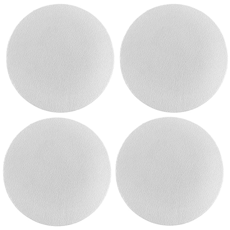 6.8cm 4pcs PU Leather Car Coaster Car Decorative Water Absorption Cup Sink Mat(White) - Car Drink Holders by buy2fix | Online Shopping UK | buy2fix