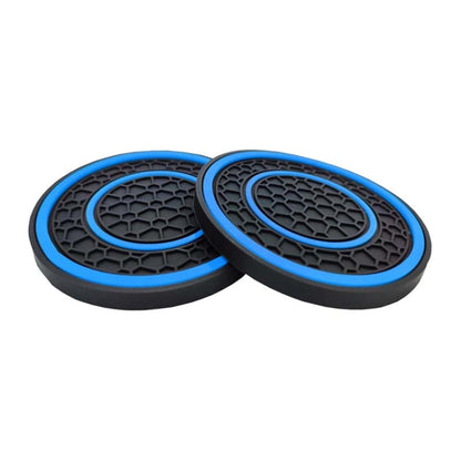 2pcs / Set Universal Car Center Control Anti-Slip Dustproof Coasters(Blue Line) - Car Anti-Slip Mats by buy2fix | Online Shopping UK | buy2fix