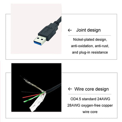 1m Square Snap-On USB3.0 Compatible 2.0 Car Boat Motorcycle Instrument Panel Extension Cable - DIY Cables by buy2fix | Online Shopping UK | buy2fix