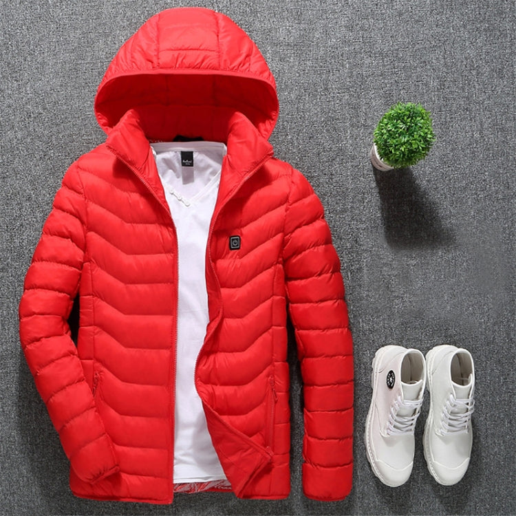 Winter Smart Electric Heating Hooded Jacket, Size:M(Red) - Down Jackets by buy2fix | Online Shopping UK | buy2fix