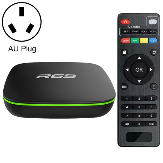 R69 1080P HD Smart TV BOX Android 4.4 Media Player wtih Remote Control, Quad Core Allwinner H3, RAM: 2GB, ROM: 16GB, 2.4G WiFi, LAN, AU Plug - Allwinner H3 by buy2fix | Online Shopping UK | buy2fix