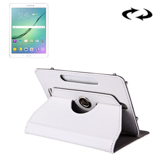 10 inch Tablets Leather Case Crazy Horse Texture 360 Degrees Rotation Protective Case Shell with Holder for Asus ZenPad 10 Z300C, Huawei MediaPad M2 10.0-A01W, Cube IWORK10(White) - 10 - 11 inch by buy2fix | Online Shopping UK | buy2fix