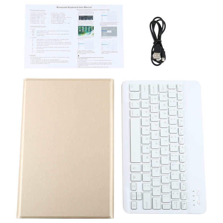 A500S Detachable Bluetooth Backlight Keyboard Ultrathin Horizontal Flip Leather Tablet Case with Holder for Samsung Galaxy Tab A7 10.4 (2020) T500 / T505(Gold) - Samsung Keyboard by buy2fix | Online Shopping UK | buy2fix