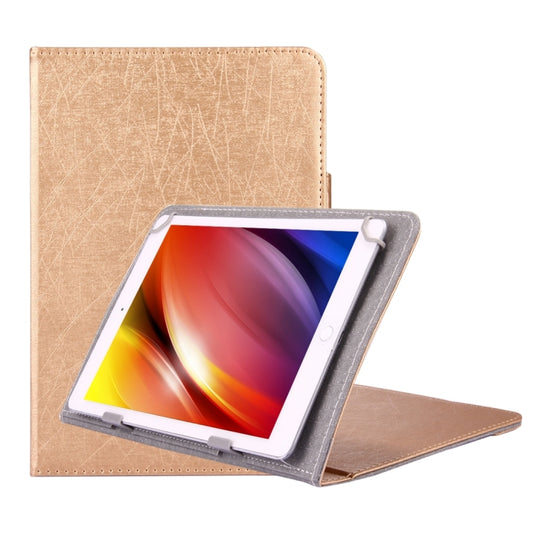 Universal Strokes Texture Horizontal Flip Leather Case with Holder for 10 inch Tablet PC(Gold) - 10 - 11 inch by buy2fix | Online Shopping UK | buy2fix