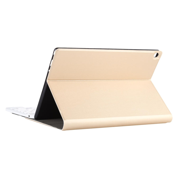 AM10 2 in 1 Removable Bluetooth Keyboard + Protective Leather Tablet Case with Holder for Lenovo M10 FHD Plus 10.3 inch(Gold) - Lenovo Keyboard by buy2fix | Online Shopping UK | buy2fix