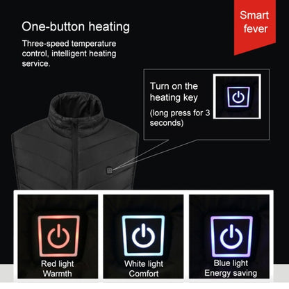 USB Security Smart Constant Temperature Fever Men Stand Collar Cotton Vest (Color:Red Size:XXXL) - Down Jackets by buy2fix | Online Shopping UK | buy2fix