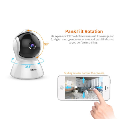 SriHome SH025 2.0 Million Pixels 1080P HD AI Auto-tracking IP Camera, Support Two Way Audio / Motion Tracking / Humanoid Detection / Night Vision / TF Card, UK Plug - Security by SriHome | Online Shopping UK | buy2fix