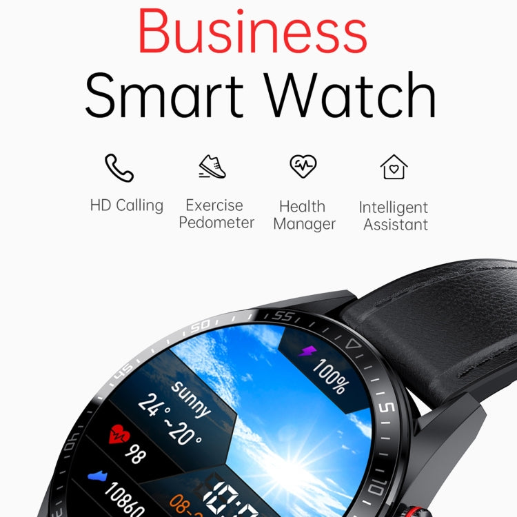 DW161.39 inch AMOLED Screen Smart Watch, Support Heart Rate / Blood Pressure Monitoring, Leather Strap(Black) - Smart Wear by buy2fix | Online Shopping UK | buy2fix